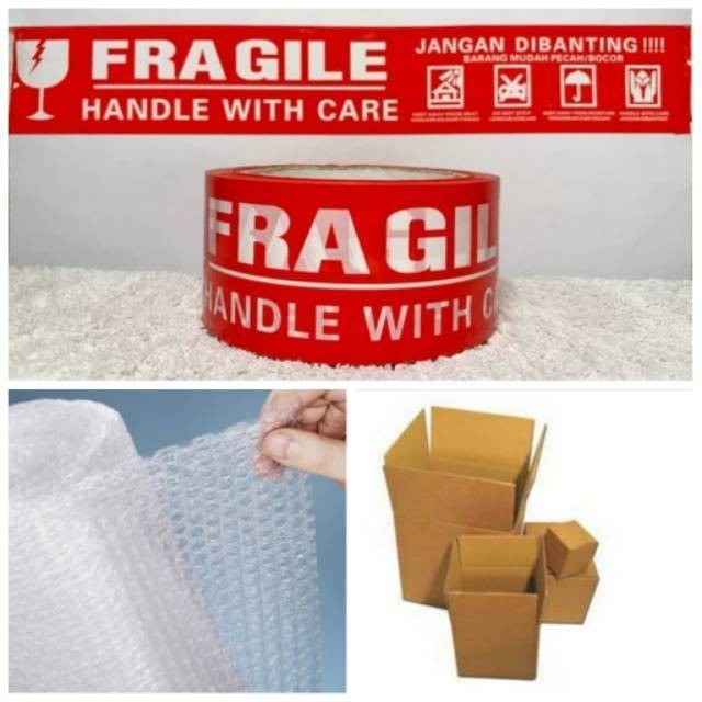 

TAMBAHAN PACKING BUBBLE WRAP + DUS + LAKBAN FRAGILE