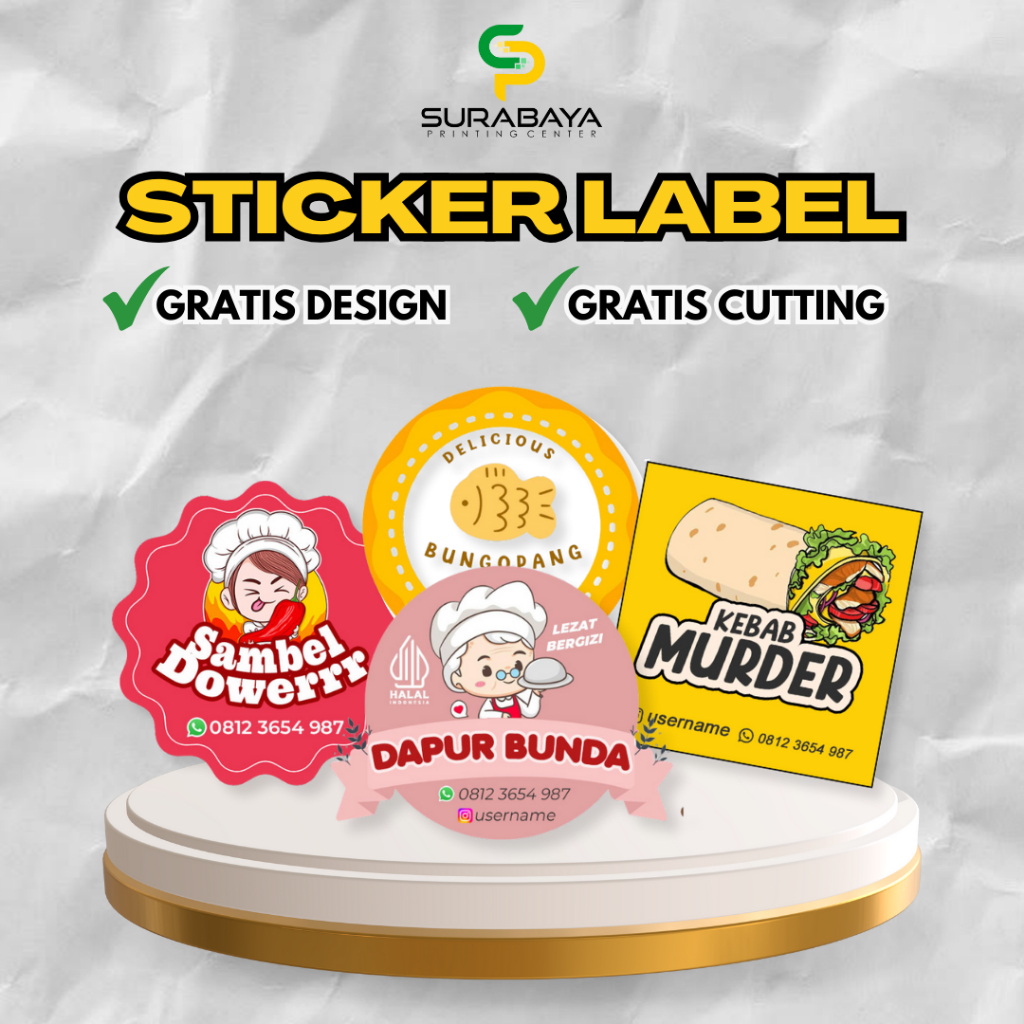 

STIKER LABEL KEMASAN / STIKER GELAS JUALAN / STIKER NASI BOX / CUSTOM STIKER KEMASAN / SETIKER LABEL