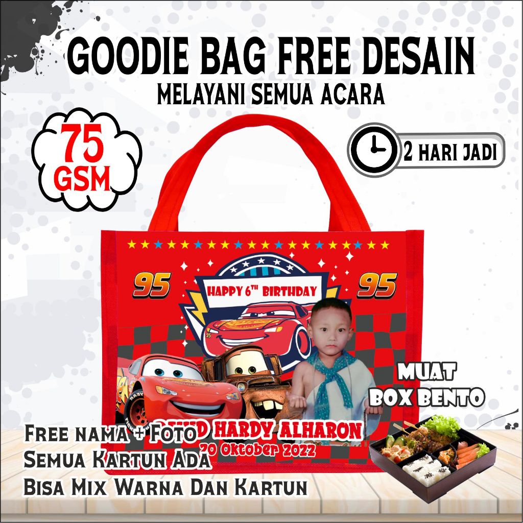 

BEST SELLER!!! TAS ULTAH HOKBEN / tas ultah anak souvenir / Tas Ultah box nasi bento / tas ultah / tas ulang tahun / tas bingkisan