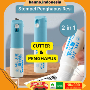 

Stempel Penghapus Resi Tinta Nota Belanja Cutter Pembuka Paket Cuter Penggunting Lakban Pemotong Isolasi 2 in 1 Multifungsi