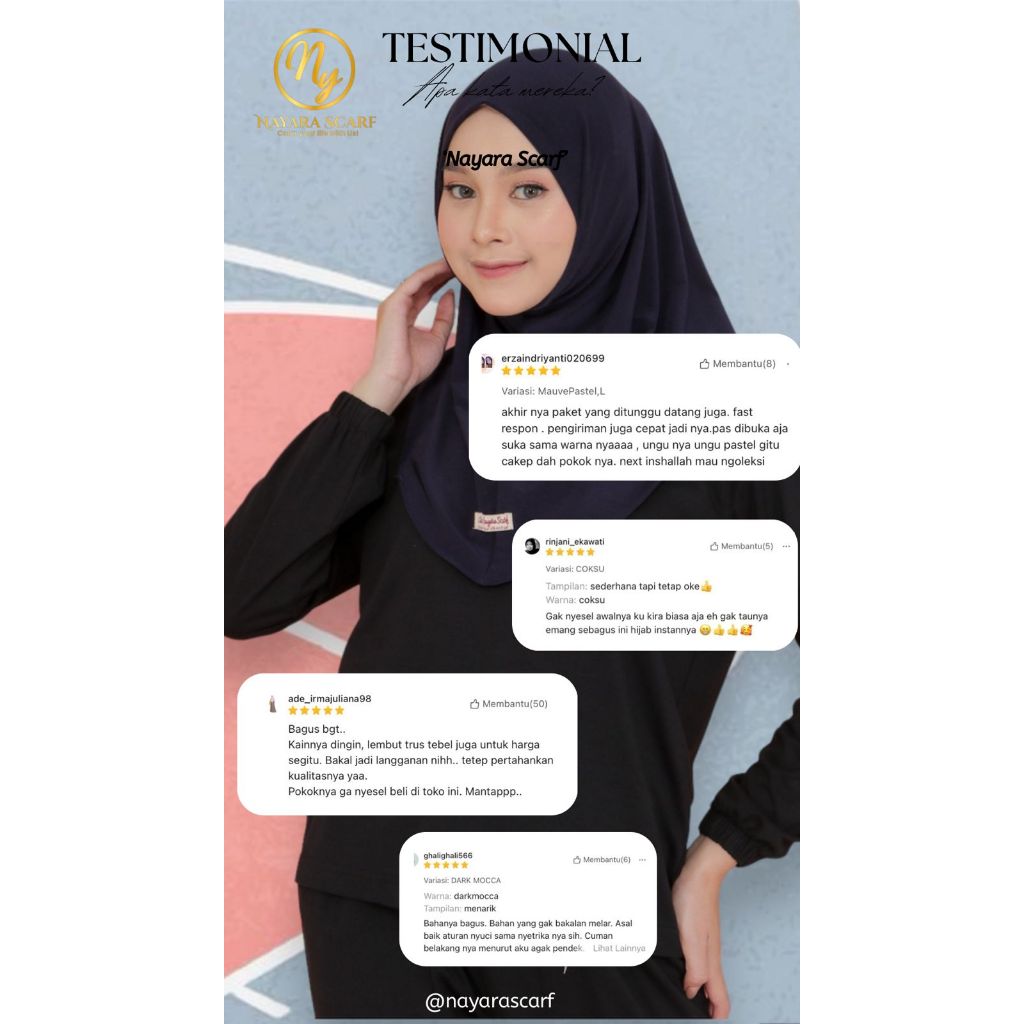 ORI100% HIJAB BERGO SPORT NON PET BY NAYARA SCARF I JILBAB SPORT INSTAN NAYARA SCARF **