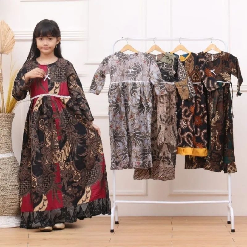 Gamis batik anak size 4-10 tahun / Gamis anak batik/ Gamis Katun /Gamis/ Gamis Kain katun Sambung