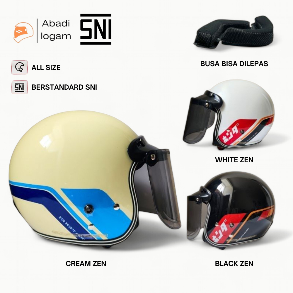 Helm Bogo Retro Classic - Desain Klasik & Modern, All Size (SNI)