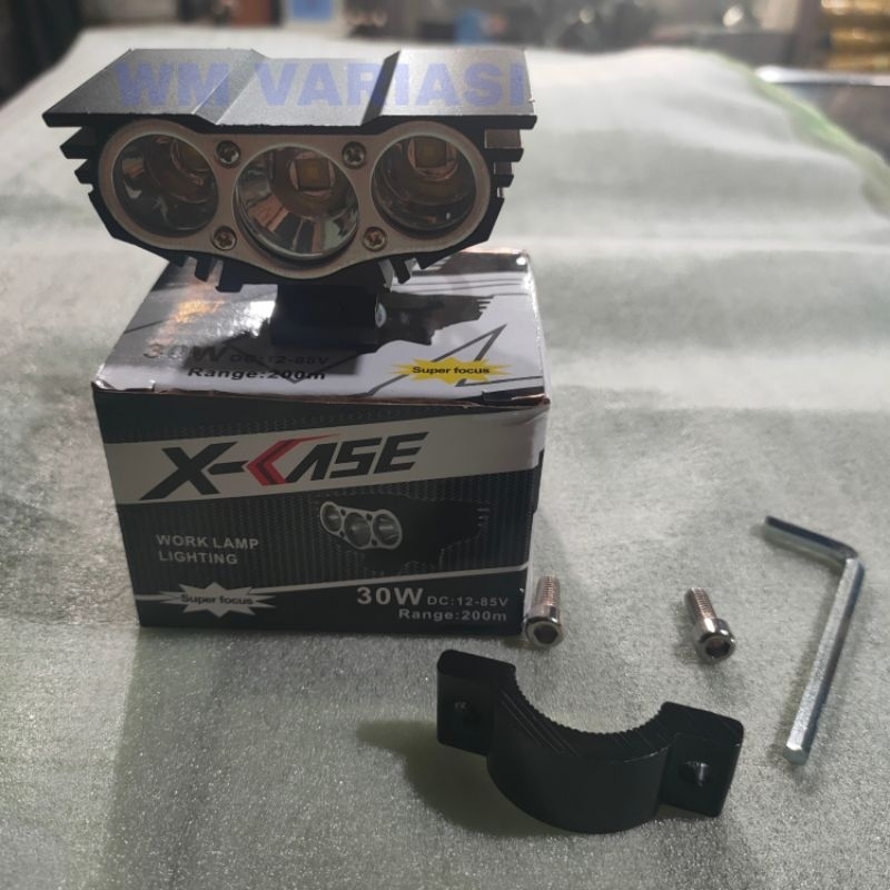 Lampu Sorot Motor LED 3 Mata Lampu Tembak Motor LED 3 Mata Owl X Case