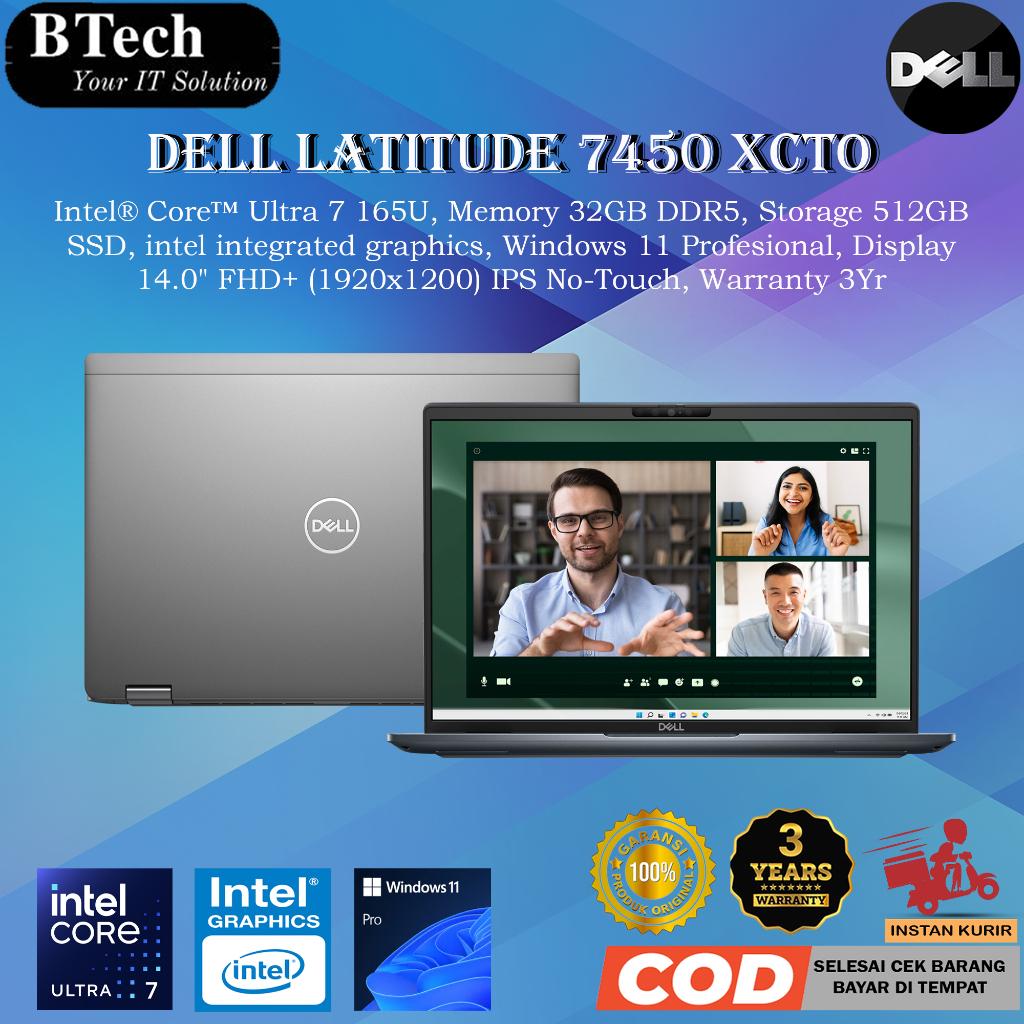 Dell Latitude 7450 XCTO Intel Core Ultra 7 165U 32GB 512GB 14.0" W11PRO 3YR