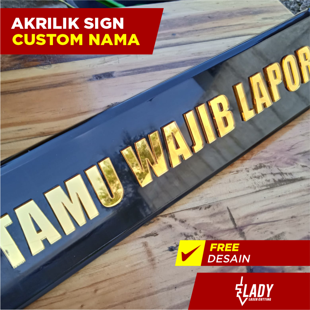 

Akrilik Sign Custom | Signage Custom | Model 3 Sisi
