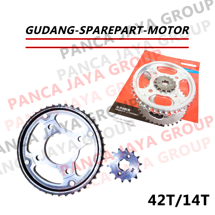 GEAR GIR SET DEPAN BELAKANG 428 42-14 BENELLI BENELI PATAGONIAN EAGLE 250 SANEX QJ250 QJ-250 QJ150 Q