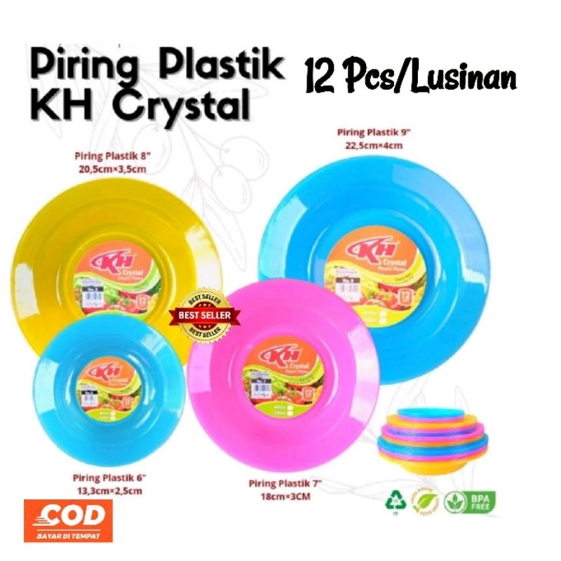 Piring Plastik KH 12 pcs/ Lusinan/ Piring Plastik Lusinan Murah