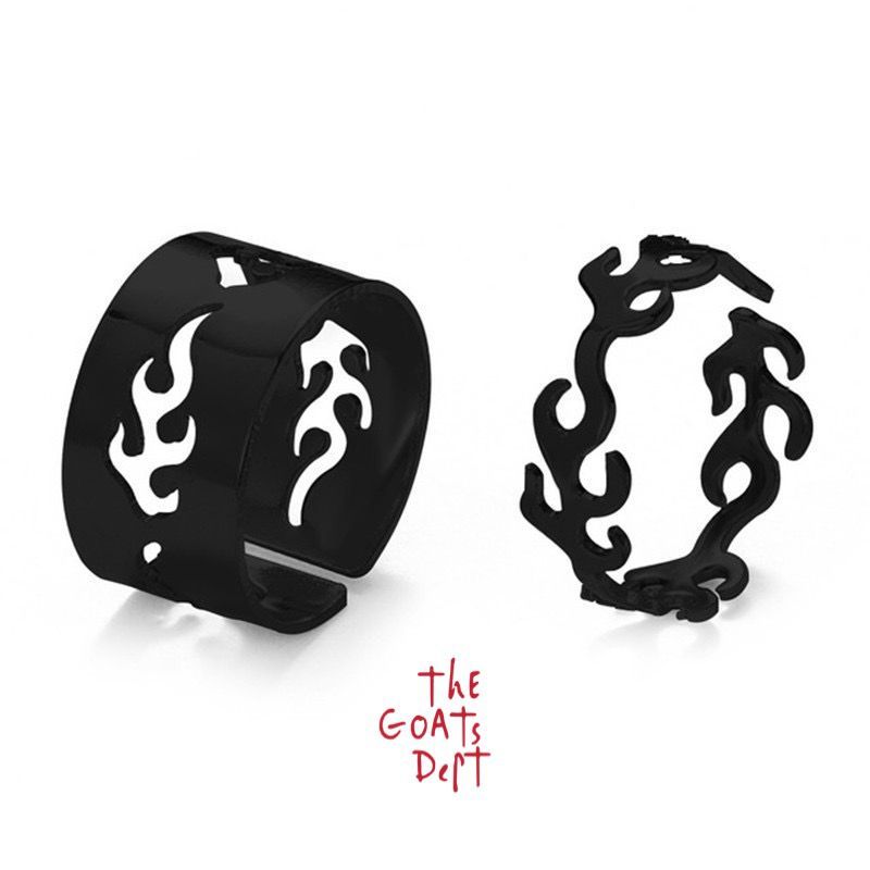 The Goats Dept - Black Flame Couple Ring Original - tgd15 Cincin Api Hitam Thrasher Model Pasangan C
