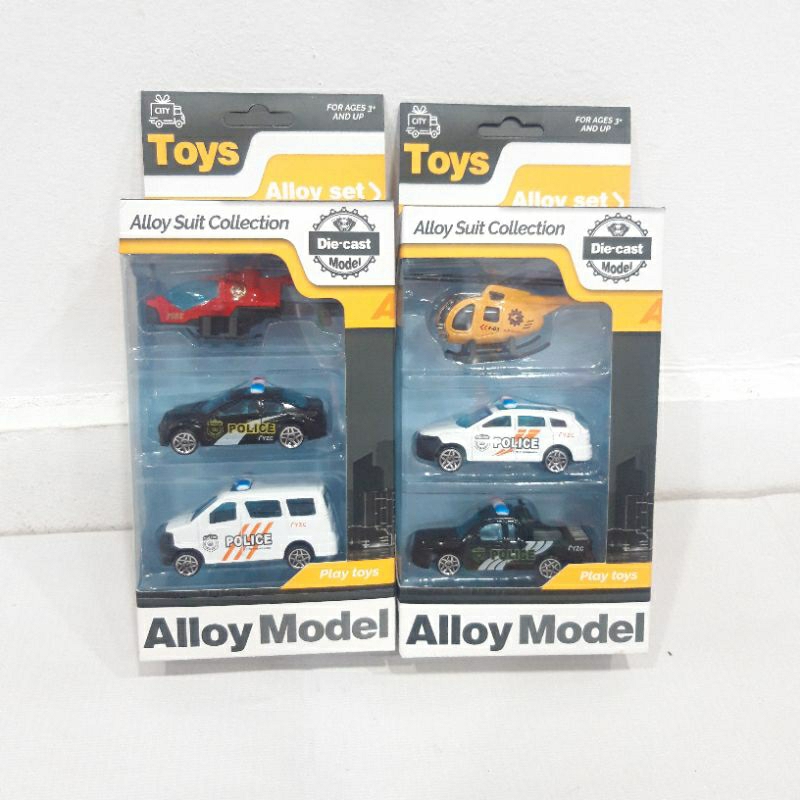 Die Cast Mobil Alloy Police Car 3pcs