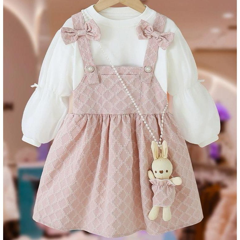 Baju Anak  Perempuan Dress Gantungan Boneka Casual 1-4 tahun