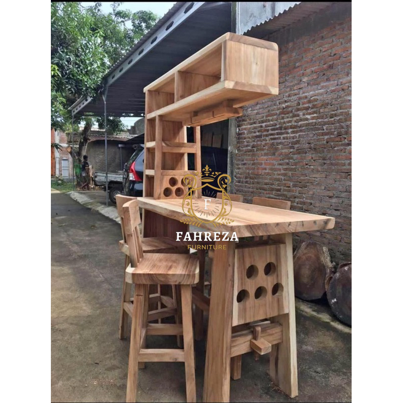 Kursi bar trembesi set minibar trembesi kursi bar kayu trembesi