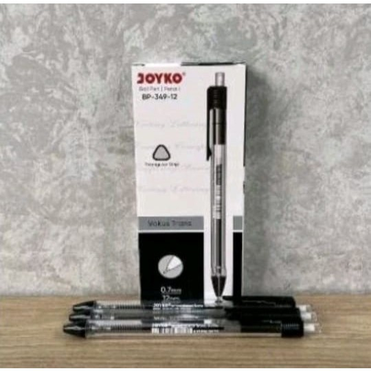 

Pulpen Joyko Vokus Warna Hitam BP-349 trans 0.7mm ( 1pak/12pcs )