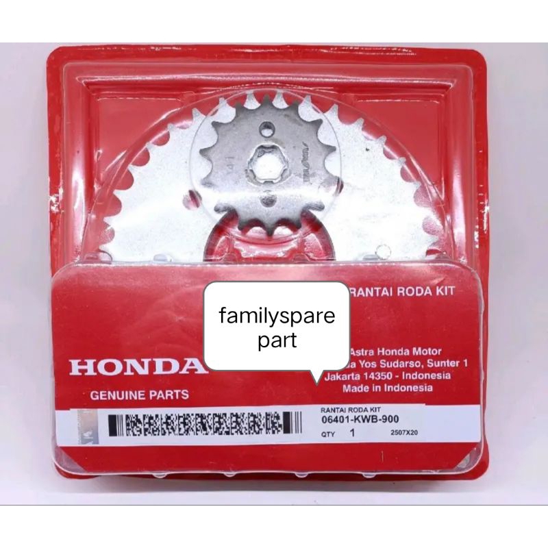 GEAR SET RANTAI KWB HONDA REVO ABSOLUTE/BLADE LAMA 110CC KARBU