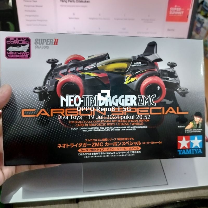 95508 Tamiya Eceran/Ketengan/Pretelan Kit Neo Tridager Tridagger Zmc Carbon Special