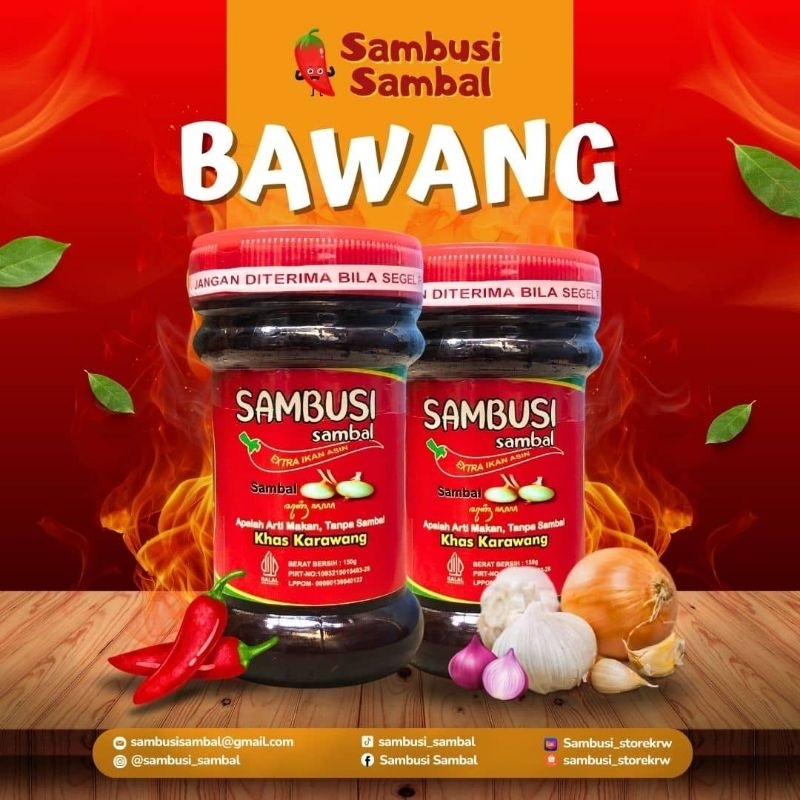 

Sambusi Sambal Bawang 150 gram |Asli tumbuk khas karawang|