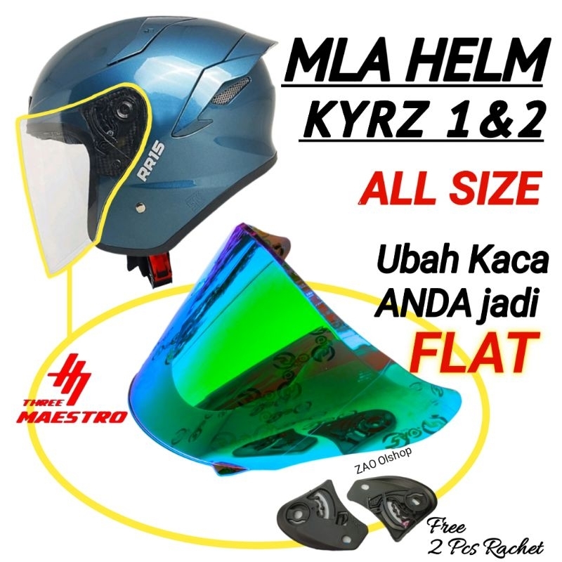 Kaca Helm MLA KYRZ Visor Helmet FLAT venom open ganteng TM2 MLA HELMET kyrz1 kyrz2 RR15