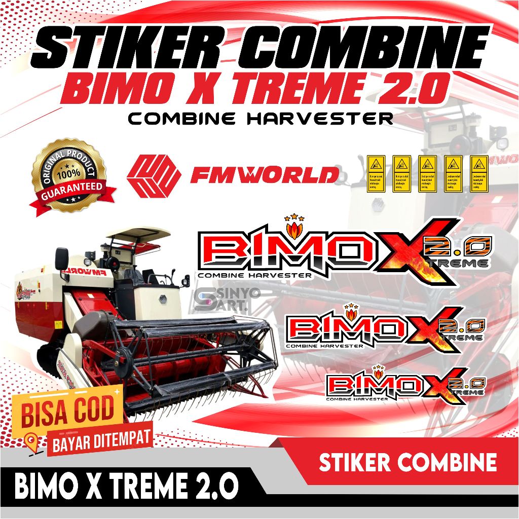 Stiker Combine Bimo Xtreme 2.0 - Stiker Full Combine Harvester Xtreme 2.0