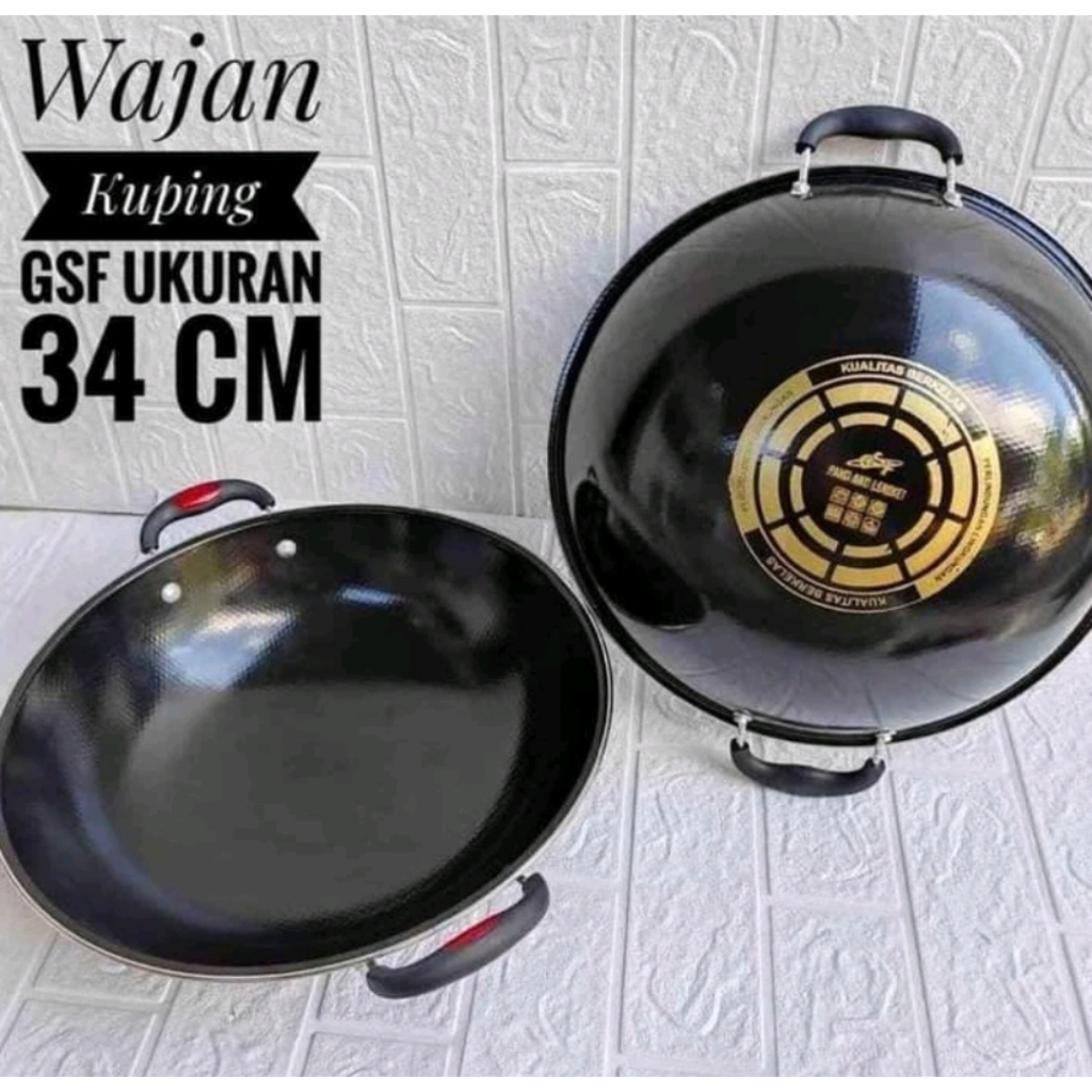 Wajan kuping gsf G-2034 34cm anti lengket wajan enamel gsf anti lengket kupingan