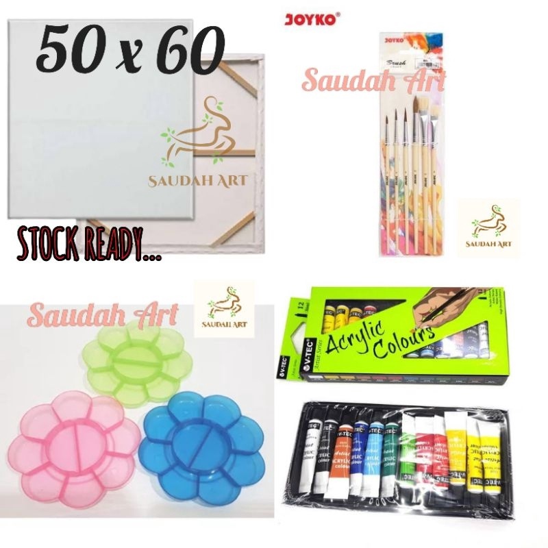 

DIJAMIN ORI Paket Canvas Lukis 5x6 Canvaskuaspaletcat akrilik