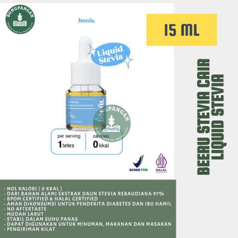 

BEERU STEVIA NATURAL SWEETENER netto 15ml Pemanis Alami 0 Kalori Sangat Cocok Untuk Diabetes