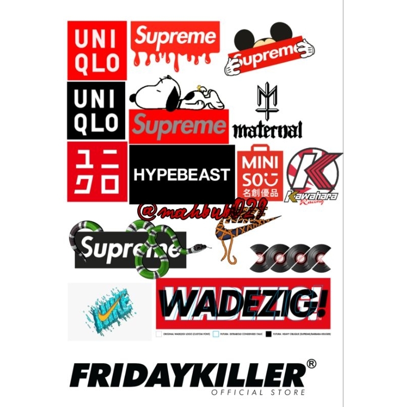 

Stiker Pack Hypebeast Aesthethic Vinyl Waterproof Sticker isi 16 pcs