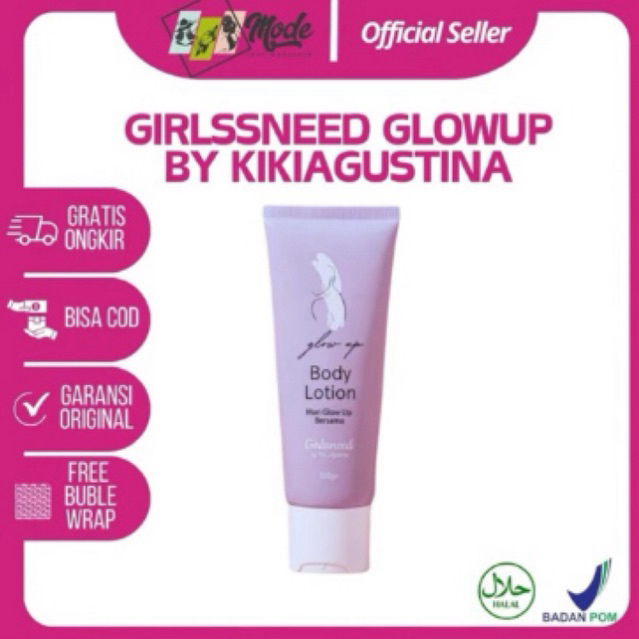 ❤️Modeshopmakassar❤️ GLOW UP GIRLSSNEED BY KIKI AGUSTINA BODY LOTION 100 ML AROMA LAVENDER GLOWUP 10
