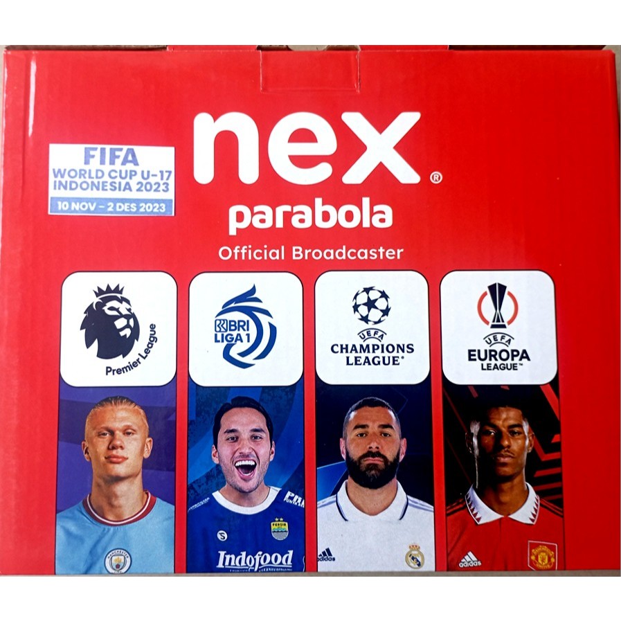 Nex Parabola kotak Merah Satellite Receiver HD + Paket Diamond 1 bln & gratis paket Basic 1 tahun.