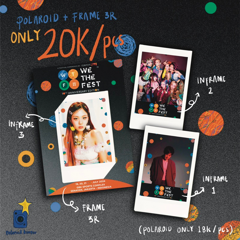 CETAK POLAROID ASLI + FRAME [WE THE FEST 2024] by @Polaroid.konser✨