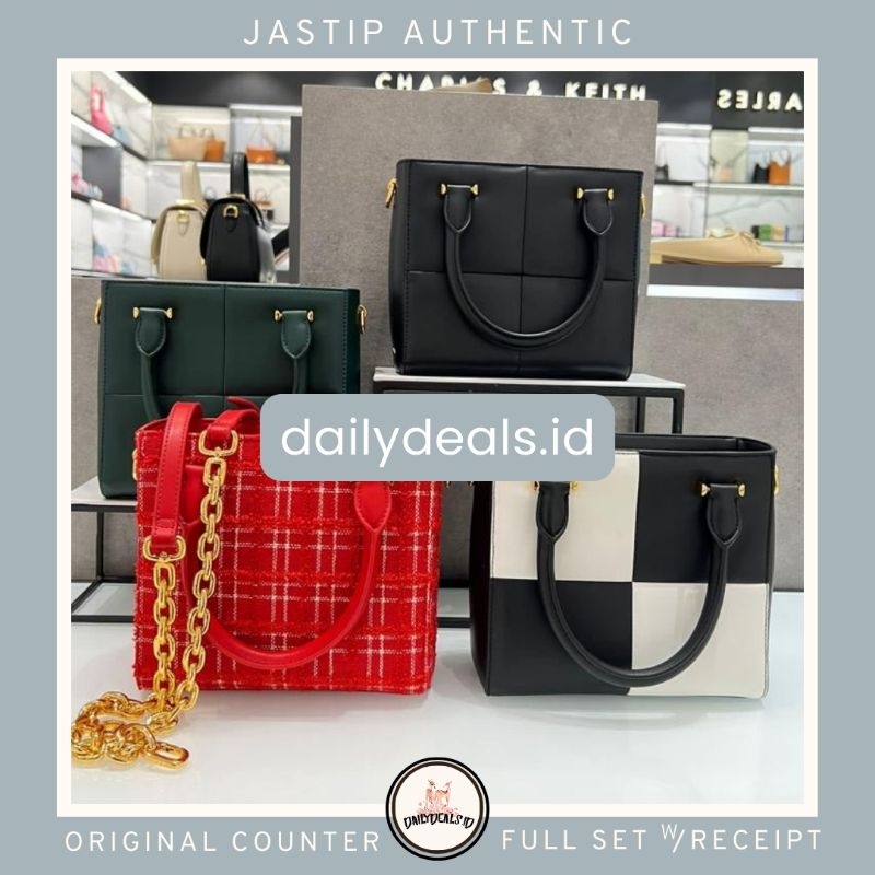 #2-30782008 Square Georgette - Jast[p] CK ORIGINAL COUNTER TOP HANDLE TOTE CHAIN BAG TAS CHE#ERED TW