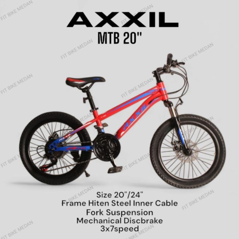 SEPEDA GUNUNG MTB AXXIL 20 / 24 INCH REM CAKRAM 21 SPEED SEPEDA ANAK DEWASA MOUNTAIN BIKE