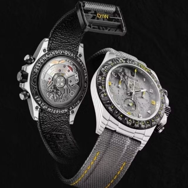 Jam tangan Automatic Swiss Chronograph RX DiW Daytona SPACE MISSION Astronot Velcro nilon Carbon ful