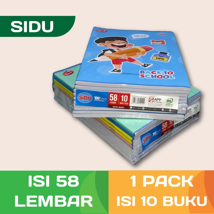 

[SIDU 58-1 PCS] BUKU TULIS SIDU ISI 58 LEMBAR/BUKU SINAR DUNIA