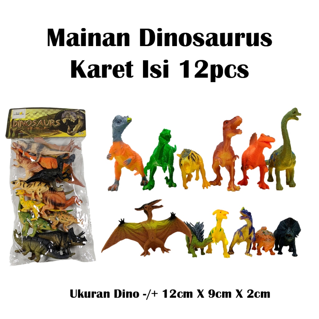 Mainan Figure Dinosaurus Karet 333-52 / Mainan Dinosaurus Karet /Dinosaurus Karet / Animal Karet Din