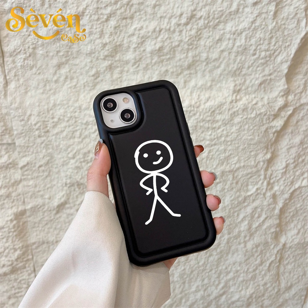 Case REDMI 12 10 9 13C NOTE 8 9 Casing Hp Deluxe Matte STICKMAN - Softcase Bantal - Case Premium Teb