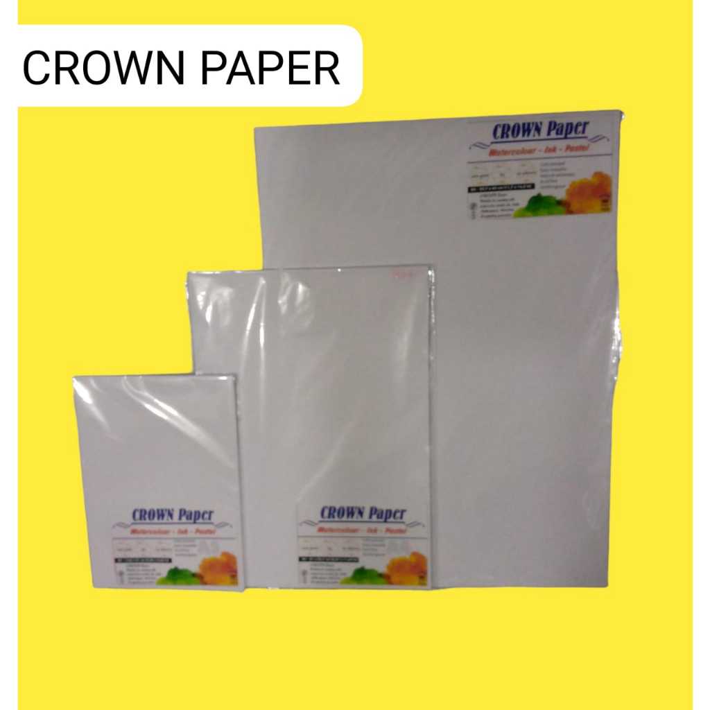

Crown Paper/Kertas Untuk Cat Air, Cat Acrylic, Cat Poster Tebal 200GSM Isi 10 Lembar