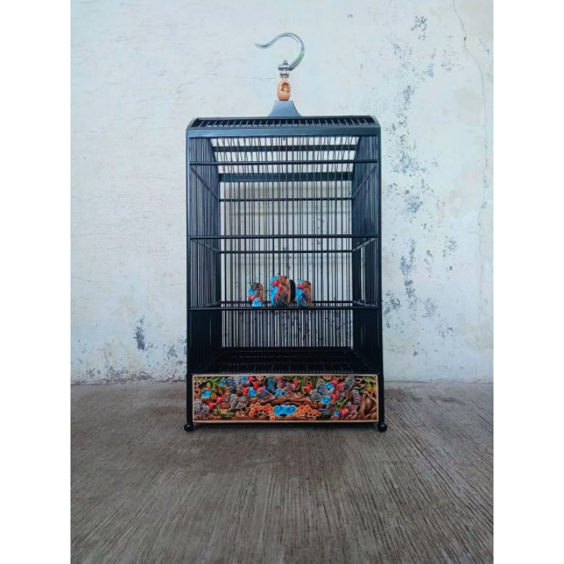 sangkar ukir ayam cat airbrass