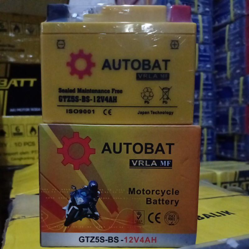 Aki Kering AUTOBAT VRLA MF GTZ5S-BS (12V4AH) Untuk Motor Bebek Matic Honda,Yamaha,Suzuki