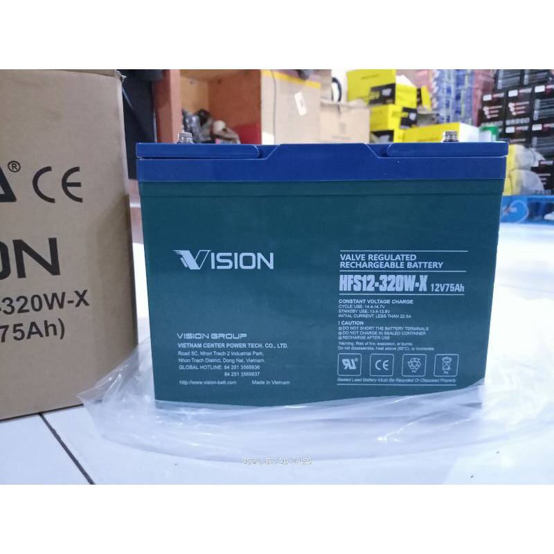 Battery Vrla Vision HFS12-320W-X (12V75Ah)
