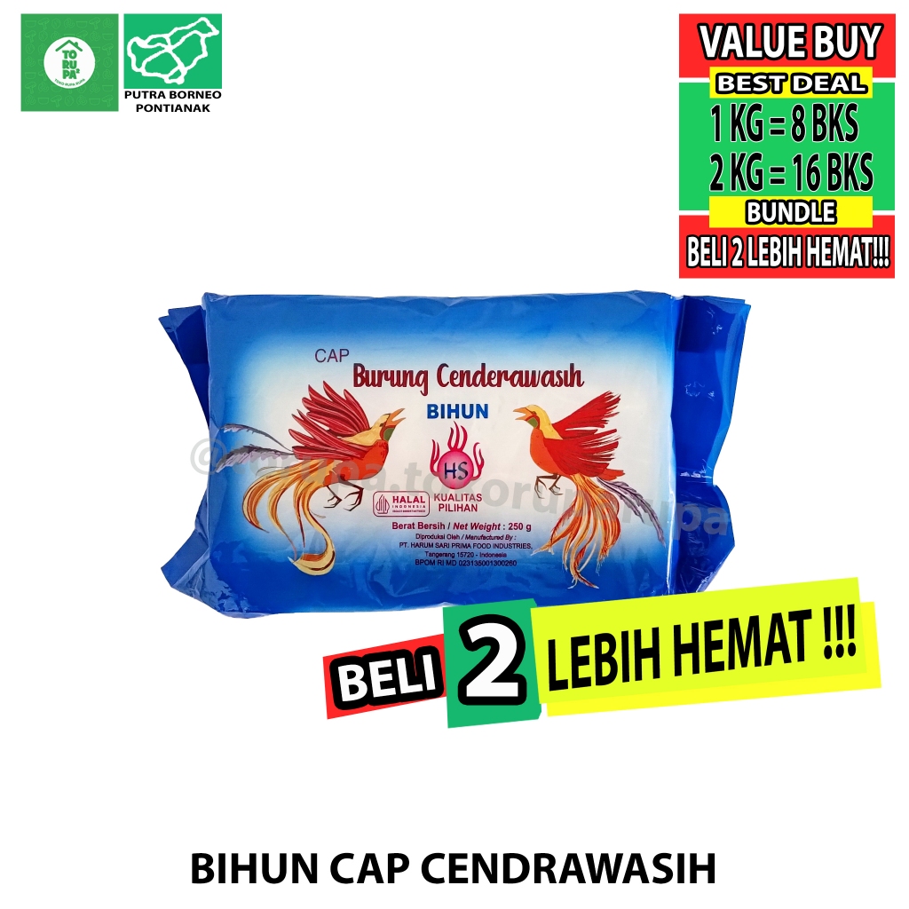 

Bihun Jagung Cap Cendrawasih 250gr / Bihun Beras Cap Cendrawasih Isi 8 Pcs / Bihun Cepat Matang