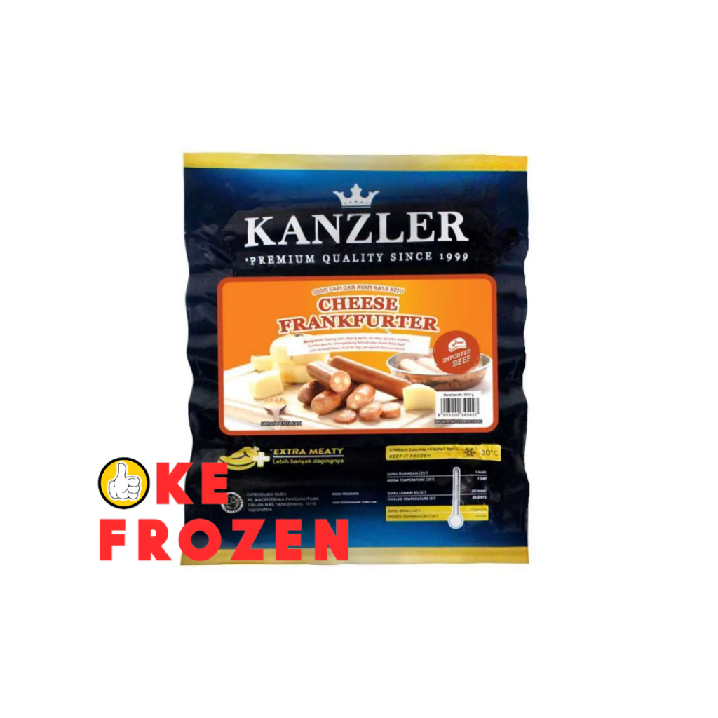 

KANZLER CHEESE FRANKFURTER 360GR/SOSIS SAPI DAN AYAM RASA KEJU