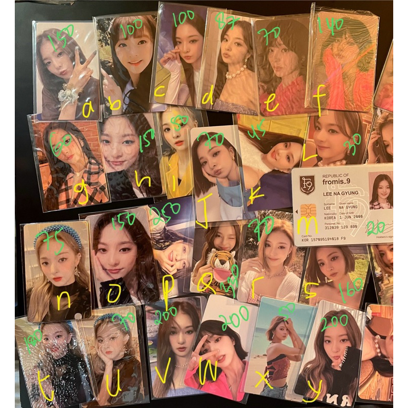 photocard nagyung fromis_9, saerom, seoyeon