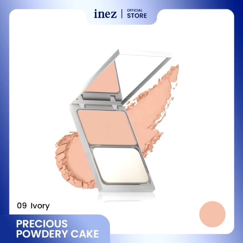 NO.09 Ivory Inez Precious Powder Cake Bedak Padat 12 g UV Protectiion