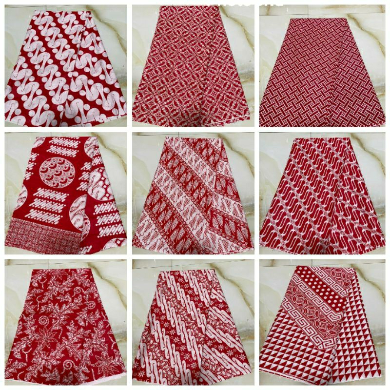Kain Batik Merah Putih Jarik Kebaya Kode 295 Couple Katun Printing Sogan Lawasan Seragam Bridesmaid 