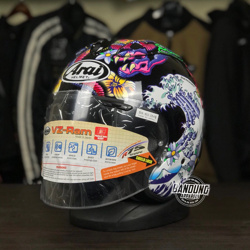 Arai Half Face VZ Ram Oriental Black Gloss Series Helm Halfface Japan