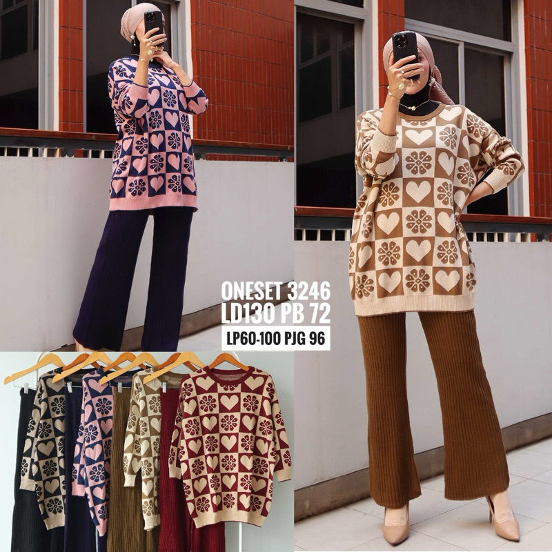 Dilla One Set Knit Jumbo Import Premium S-XXL Setelan Knit Jumbo Premium