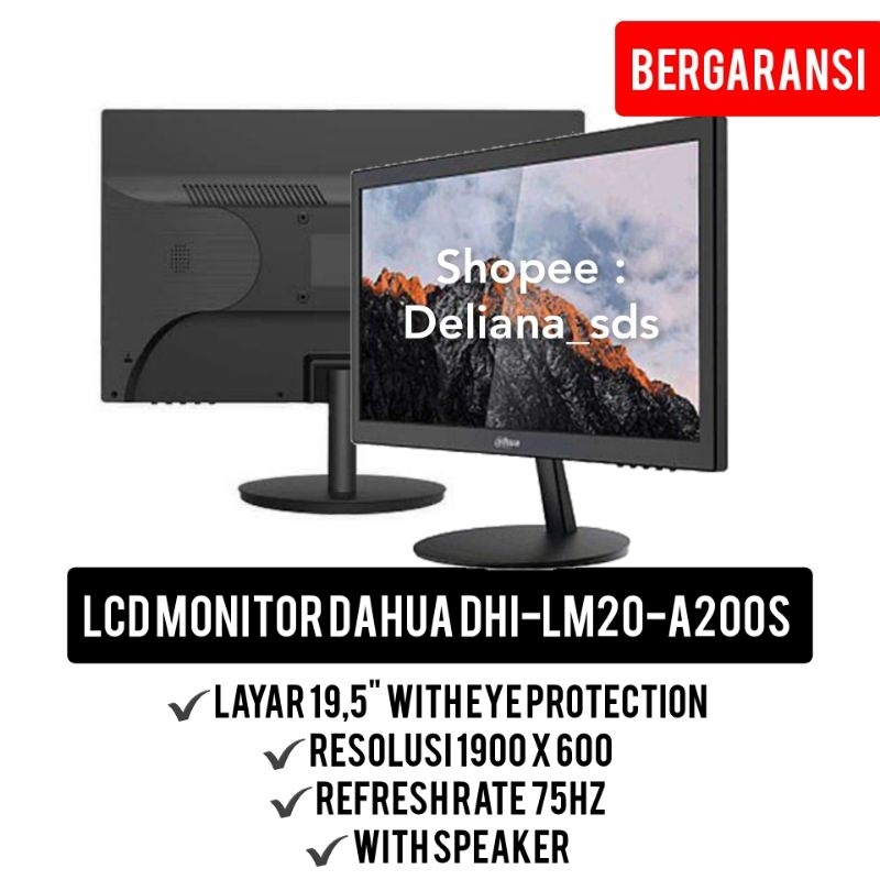 LCD Monitor Dahua DHI-LM20-A200S 20" 75Hz With Speaker Garansi Resmi 1 Tahun Monitor Dahua 20 LCD Mo