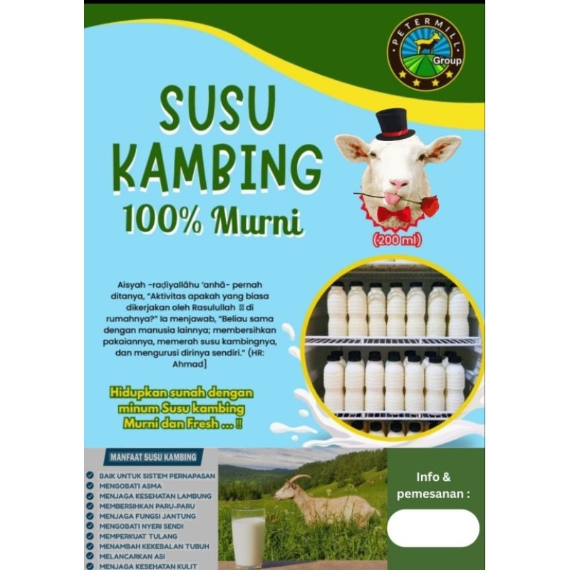 

Susu Kambing Murni 100%