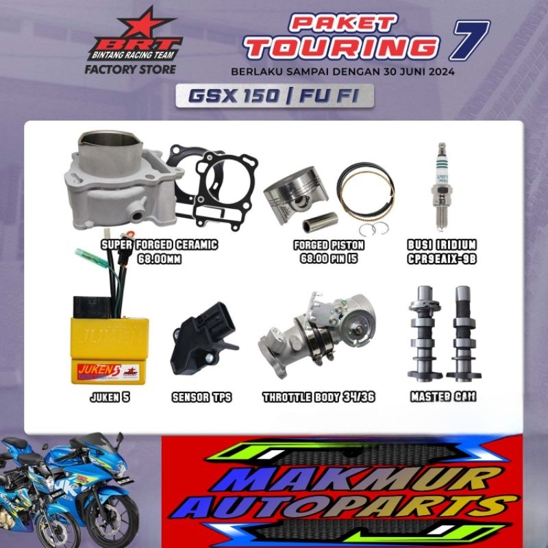 PAKET TOURING BRT 7 GSX 150 SATRIA FU FI Bore Up - BINTANG RACING TEAM BRT