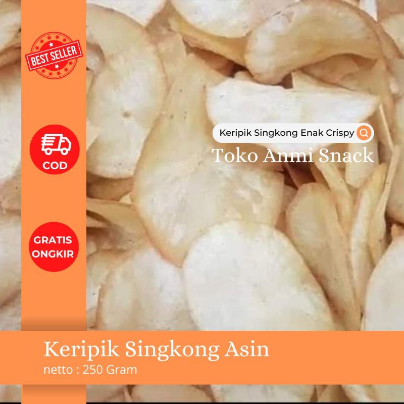 

Keripik Singkong Asin Gurih Renyah Enak 250 Gram